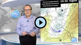 Tendenza meteo 722 luglio Due anticicloni breve fase temporalesca forte ma breve ondata caldo [upl. by Graaf174]