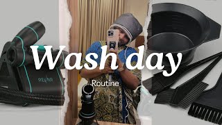 Hair wash day with my RevAir reverse dryer naturalhair washdayroutine blackhair explore [upl. by Raquela]