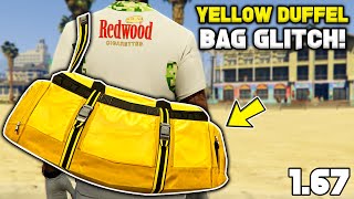 UPDATE How To Get The Yellow Duffel Bag Glitch In Gta 5 Online 167 [upl. by Akeber]