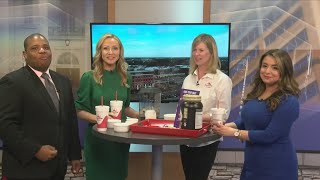 Fox Morning News First Edition Smoothie Kings King Cake Smoothie [upl. by Pouncey67]