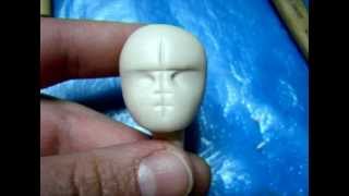 How to sculpt female face in polymer clay [upl. by Nappie]