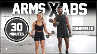 30 Minute Arms amp Abs Dumbbell Workout Upper Body amp Core Strength Training [upl. by Okomot]