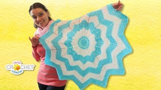 Classic Round Ripple Crochet Baby Blanket  Sunburst Pattern [upl. by Allyson]