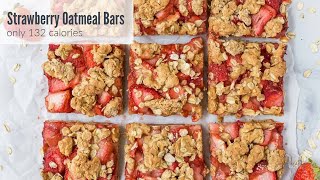 Strawberry Oatmeal Breakfast Bars Recipe [upl. by Kauppi]