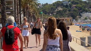 Walking Lloret de Mar BeachCosta BravaBarcelona Spain [upl. by Artima]