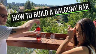 Balcony BarTable  How to build a balco bar  AND attach to your railing [upl. by Aubine542]