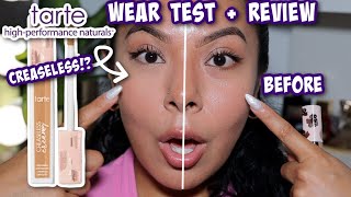 NEW tartecosmetics CREASELESS CREAMY CONCEALER  CREASY UNDER EYE REVIEW  WEAR TEST [upl. by Drue172]