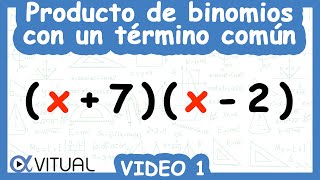 Producto de Binomios con un Término Común Video 1 de 8  Álgebra  Vitual [upl. by Ardnu161]