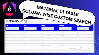 Angular 18 Material UI Table Custom Column Search Pagination amp Sorting Tutorial [upl. by Longo494]