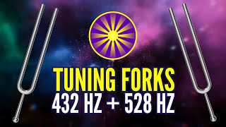 432 Hz  528 Hz Tuning Forks The Most Powerful Frequencies in the Universe Alpha Binaural Beats [upl. by Leacock362]