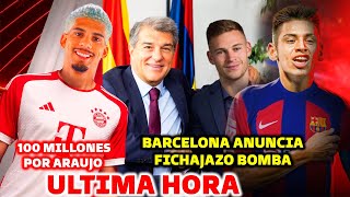 🚨ULTIMA HORA BARCELONA ANUNCIA FICHAJAZO BOMBA  ARAUJO SALIDA POR 100 MILLONES [upl. by Johnsson635]