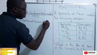 ISOTOPES How to calculate the relative atomic mass of an isotope when given the  abundance [upl. by Thun]