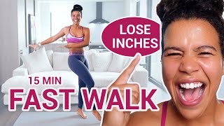 FAST Walking in 15 minutes  Fat Burning Walk at Home [upl. by Safoelc]