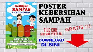 POSTER SAMPAH  CORELDRAW  VECTOR  DOWNLOAD GRATIS [upl. by Mitman978]