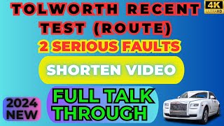 Tolworth Real testroute  Instructor talk Through NEW FAIL 02 SERIOUS FAULT 12 Feb 2024 [upl. by Eckart]