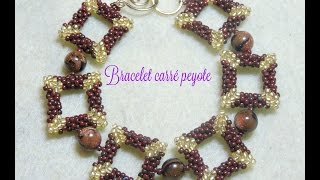 TUTO BRACELET PEYOTE CARRE PARTIE 2 [upl. by Hgielek]