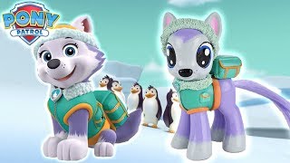 EVEREST PAW PATROL PONY Tutorial Custom My Little Pony DIY [upl. by Airdnaid]