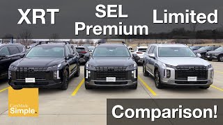 2023 Hyundai Palisade XRT vs SEL Premium vs Limited  Side by Side Trim Comparison [upl. by Culbertson]