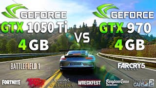 GTX 1050 Ti 4GB vs GTX 970 4GB Test in 8 New Games [upl. by Aneeres]