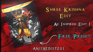 Shree Krishna Badass Edit  Ae Inspired Preset  Alight Motion Edit  Free Preset 🚩 [upl. by Llieno]