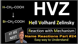 Hell Volhard Zelinsky HVZ Reaction with Mechanism Part 24 Alpha Halogenation of Carboxylic Acids [upl. by Ahsieket557]