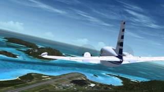 Piper Cheyenne PA31T Flying in the Caribbean HD [upl. by Nnairb614]