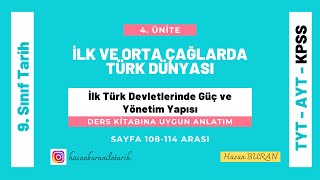 İlk Türk Devletlerinde Güç ve Yönetim Yapısı Gücün Meşruiyet Kaynağı 9 Sınıf Tarih TYT AYT KPSS [upl. by Inaoj]