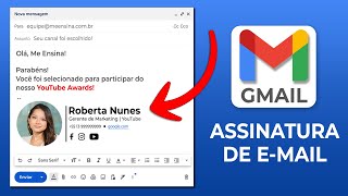 Como Colocar Assinatura no Gmail Imagem ou Texto [upl. by Airdnalahs877]