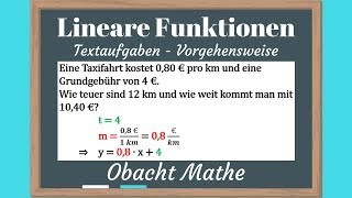 Textaufgaben bei LINEAREN FUNKTIONEN  Vorgehensweise  rechnerische und zeichnerische Lösung [upl. by Laehcar]