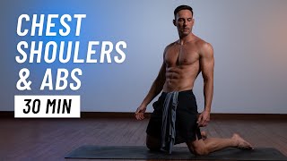 30 Min Chest Shoulder amp Abs Workout At Home No Equipment No Gym [upl. by Bardo]