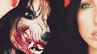 HALLOWEEN MAKE UP TUTORIAL ♡ WEREWOLF INSPIRED BY RED RIDING HOOD [upl. by Katt764]