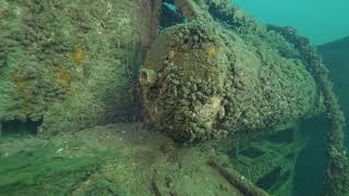 Scuba diving in Estonia Heavy machinery in Rummu [upl. by Nedrob578]