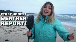 NIKKI OSBORNE DELIVERS AN HONEST WEATHER REPORT [upl. by Yroc889]