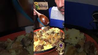 Azerbaijani Pilaf with Beef 🥩 meat Potato 🥔 and Raisins  Eating Sounds  ASMR  shorts [upl. by Gard]