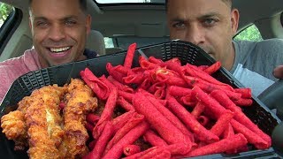 Hot Takis amp KFCs® Nashville Hot Chicken Ghetto Challenge hodgetwins [upl. by Ehcadroj]