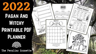 2022 Pagan and Witchcraft Planner and Calendar PDF Printable [upl. by Aramanta]