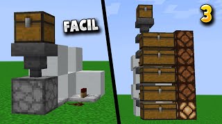 ✅ 3 MECANISMOS de REDSTONE INCREÍBLEMENTE FÁCILES de HACER en MINECRAFT 😱 SIMPLES Y RÁPIDOS [upl. by Angelique841]