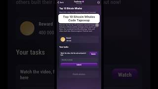 Top 10 Bitcoin whales Code Tapswap [upl. by Pontius]