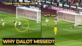 Hojlund crazy reaction on Dalot failed to score into an EMPTY NET against West Ham  Man Utd News [upl. by Atrebla937]