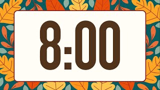 8 Minute Fun Fall Leaves Timer Warm Harp Alarm at End No Music [upl. by Aerdnu579]