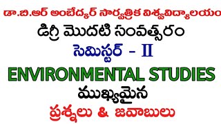 Dr B R Ambedkar open universitydegree second semesterEnvironmentalStudiesQuestions and Answers [upl. by Oiramej855]