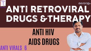 Antiretroviral therapy Malayalam Anti HIV drugs Classification Malayalam Anti AIDS Pharmacology [upl. by Haldis]