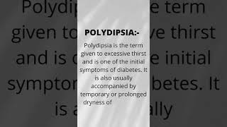 polydipsia excessive thrust diabetesmellitus endocrine medical terminology [upl. by Nelleus]