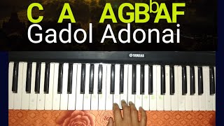 Gadol Adonai Hebrew song Keyboard Tutorial  Keyboard notes Gadol Adonai Hebrew song  SHINES MUSIC [upl. by Ot]