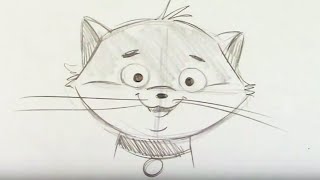 How to Draw a Cartoon Cat  Gor Beginners [upl. by Euqinommod]