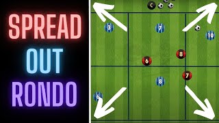 Spread Out Rondo  Rondo Variation  U8 U9 U10 U11  FootballSoccer [upl. by Annol]