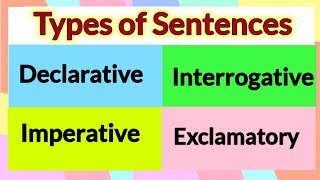 Type of sentences  Declarative Imperative interrogative exclamatory sentence Basic English Grammar [upl. by Evonne]