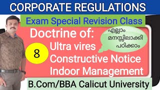 Doctrine of UltraviresConstructive notice of Memorandum and ArticlesDoctrine of Indoor management [upl. by Morice168]