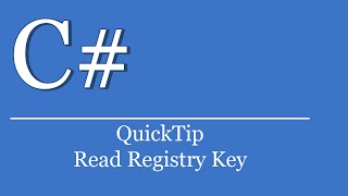 QuickTip 138  C Tutorial  Read Windows Registry Key  Visual Studio  NET  HKEY User [upl. by Val]