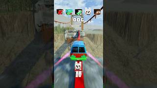 NOOB vs PRO vs HACKER vs HEROBRINE Car Jump Challenge 14 💀 🚗 shorts beamngdrive [upl. by Eerot958]